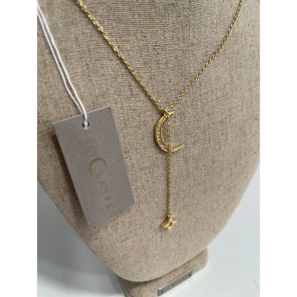 Lili Claspe Rope the Moon & Star Gold Lariat Necklace. NWT - Picture 5 of 7
